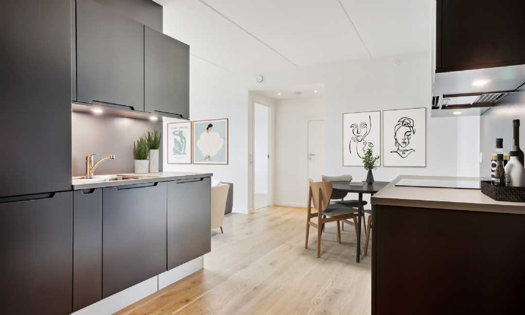 apartment Bo højt over byen – moderne 3-vær. bolig med udsigt, ro og byliv lige ved hånden