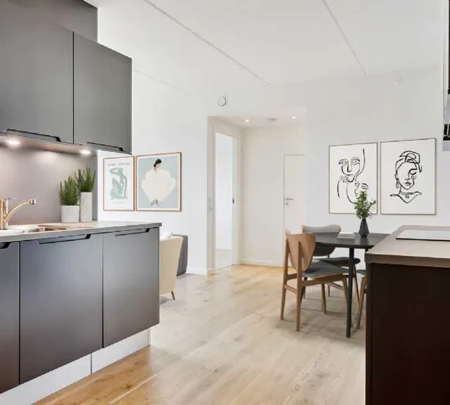 apartment Bo højt over byen – moderne 3-vær. bolig med udsigt, ro og byliv lige ved hånden