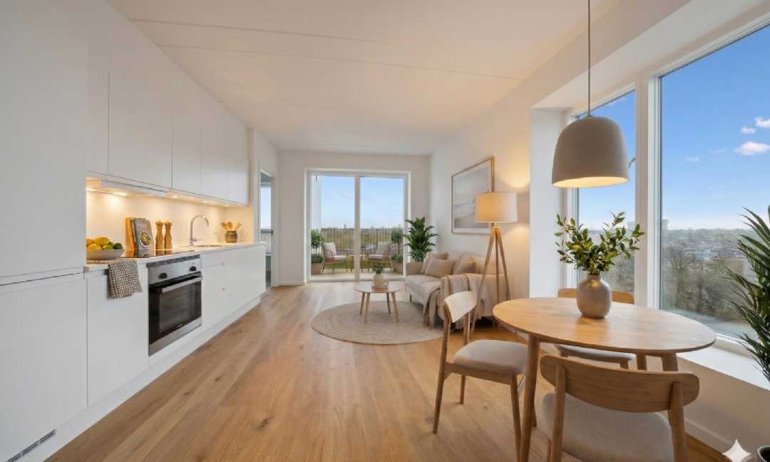 apartment Penthouse lejlighed med altan og usædvanlig højloftet