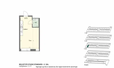 Rummeligt studio et stenkast fra Amagerbro - Siljangade, København S - 1