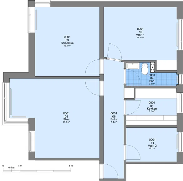 apartment 4-værelses lejebolig med grønne fællesarealer