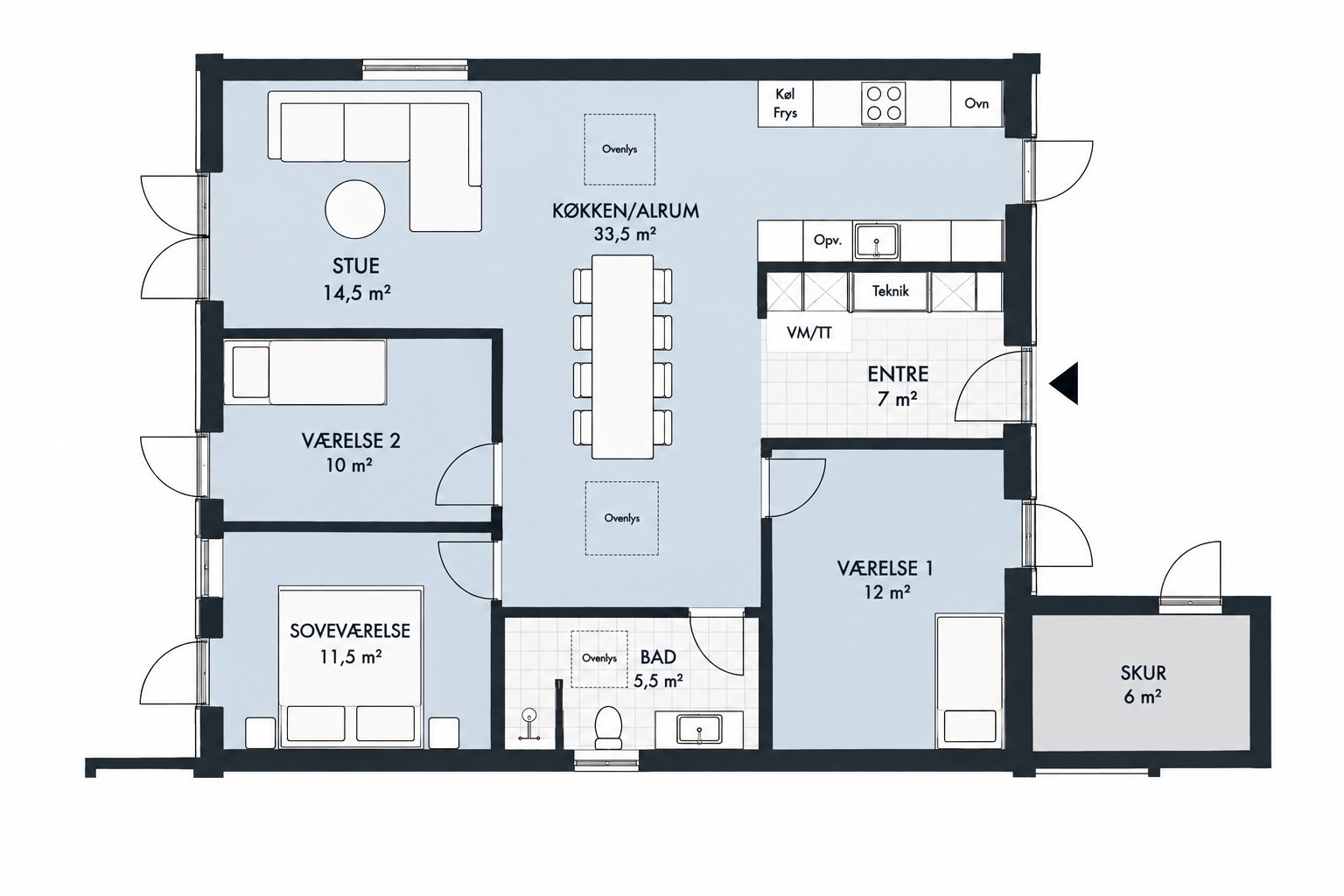 New single-storey terraced house with 3 rooms in central Skødstrup – photo 7