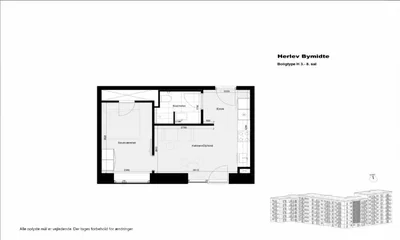 Moderne og lys 2-vær. lejlighed med eksklusiv beliggenhed over Herlev Bycenter - Herlev Torv, Herlev - 1