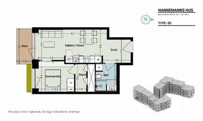 Lys bolig i populære Ørestad Syd med altan - Hannemanns Allé, København S - 1