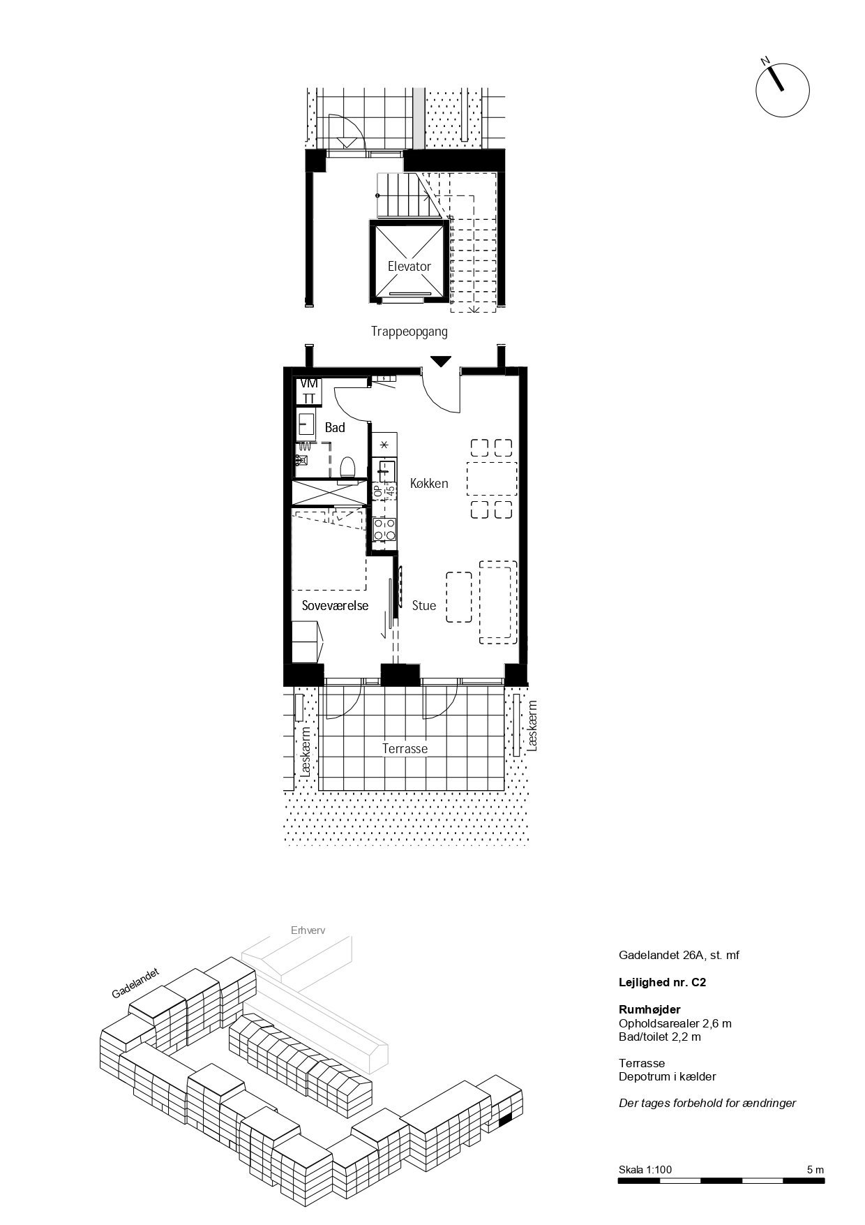 apartment Lys 2-værelses lejlighed med elevator i Brønshøj