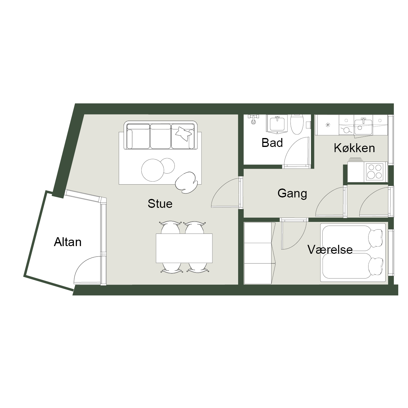 apartment 2-room apartment at Gl. Landevej 43