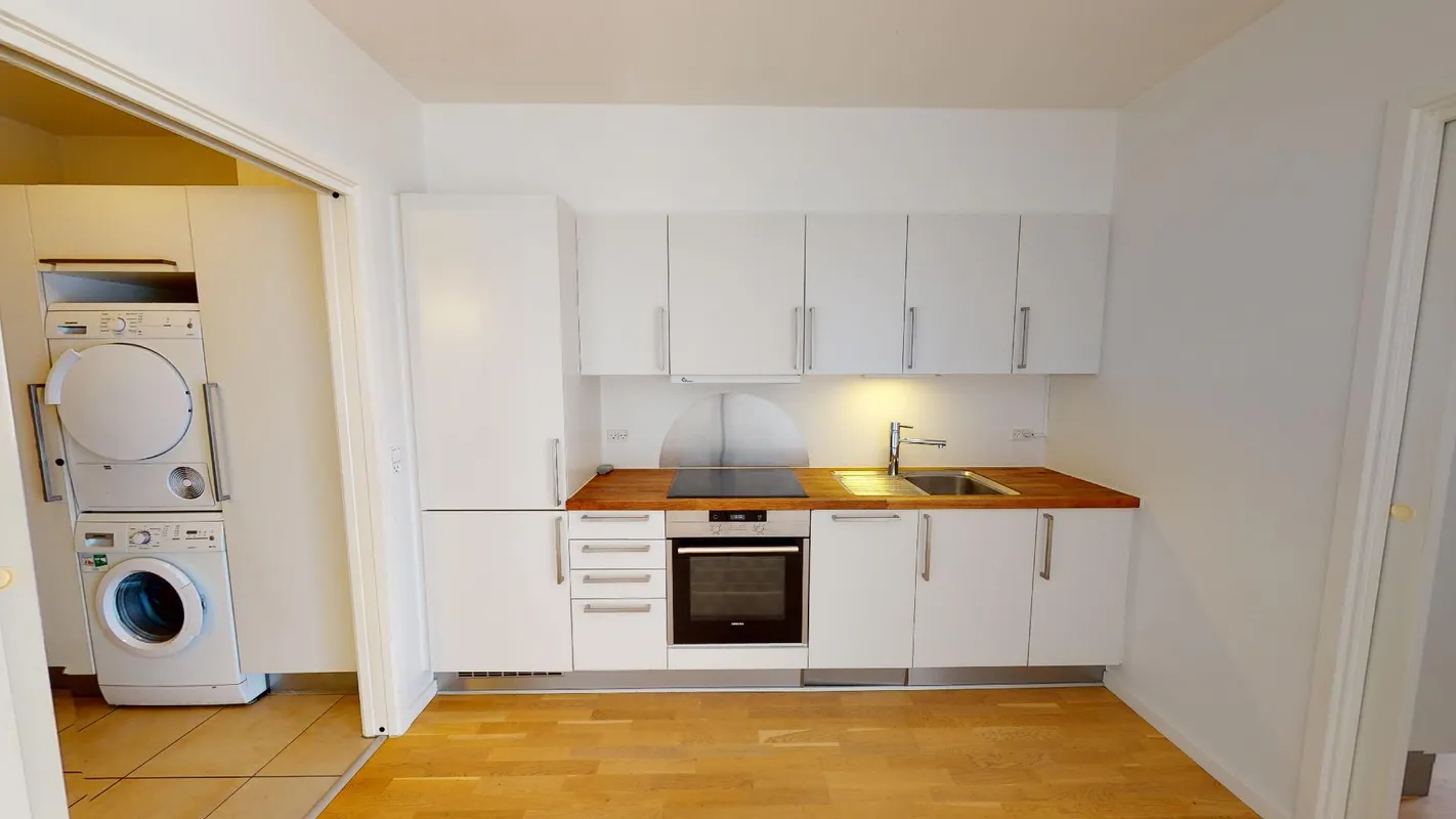 apartment Lys 2-værelses på 64 m2 med stor, overdækket altan, vaskesøjle og parkering – husdyr tilladt