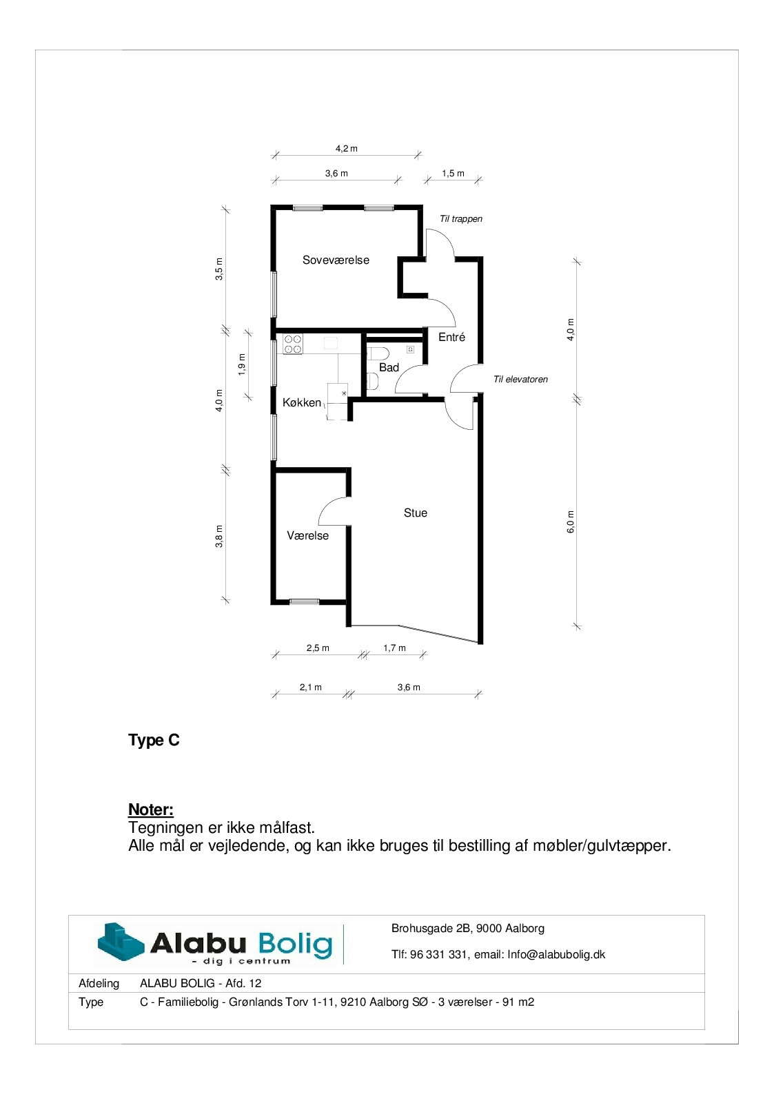 Visual presentation of the listing