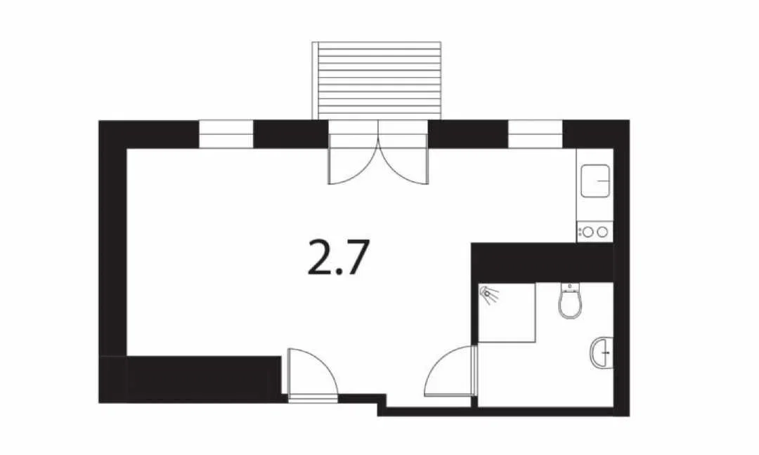 Large and functional 1-room home with a courtyard-facing balcony. – photo 12