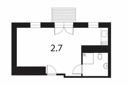 Large and functional 1-room home with a courtyard-facing balcony. – photo 12