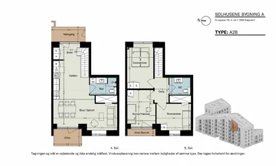 Stor 4-værelses familiebolig i 2 plan og med 3 soveværelser samt  2 toiletter - Grusgraven, Bagsværd - 1