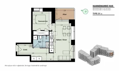 Lys bolig i populære Ørestad Syd med altan - Hannemanns Allé, København S - 1