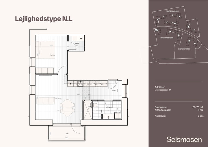 Modern 2-Room Apartment on the 2nd Floor with Balcony and 79 m² - Musikpassagen, Taastrup - 0