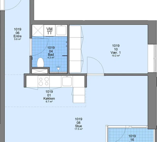 apartment 2-værelses lejlighed til leje