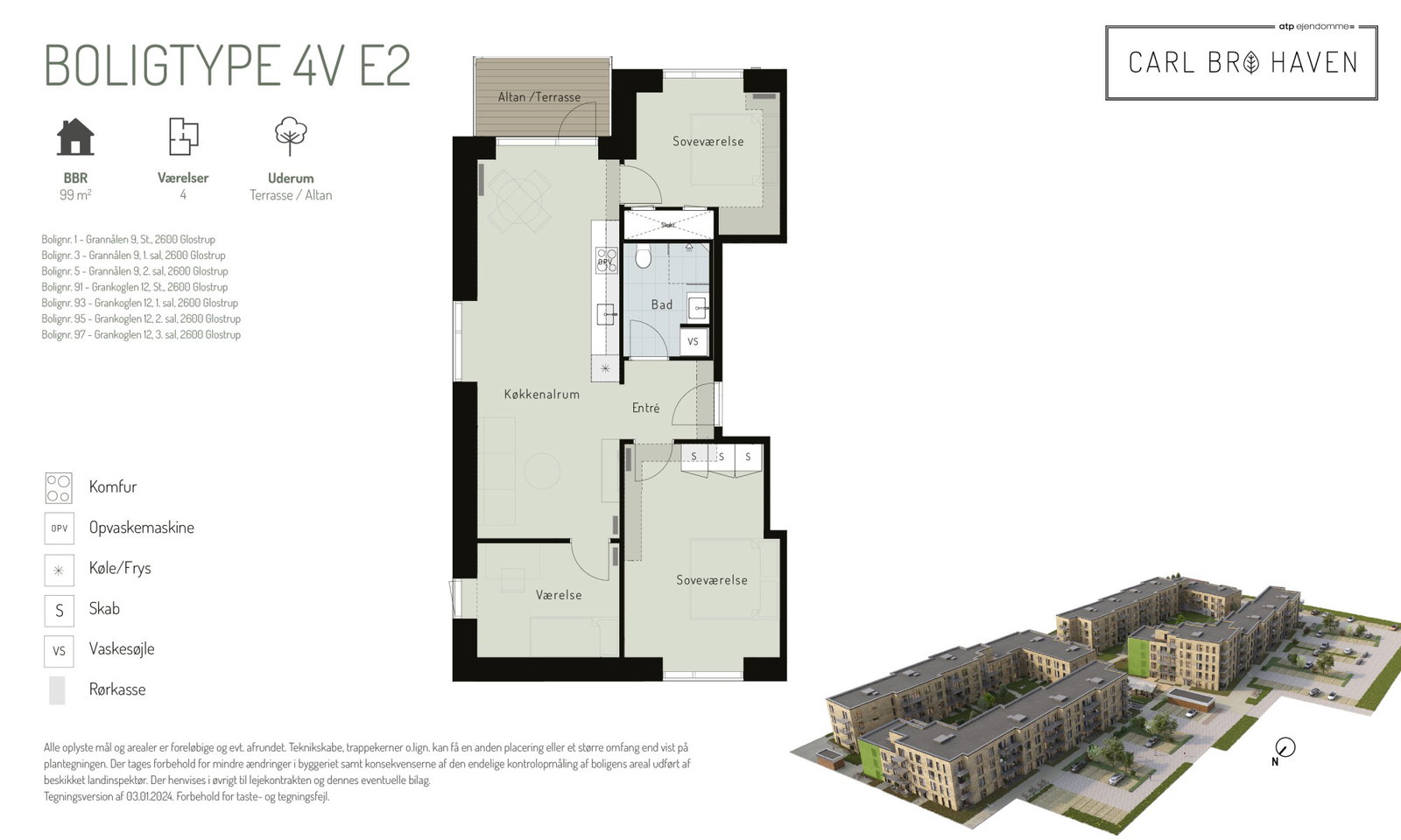 Visual presentation of the listing