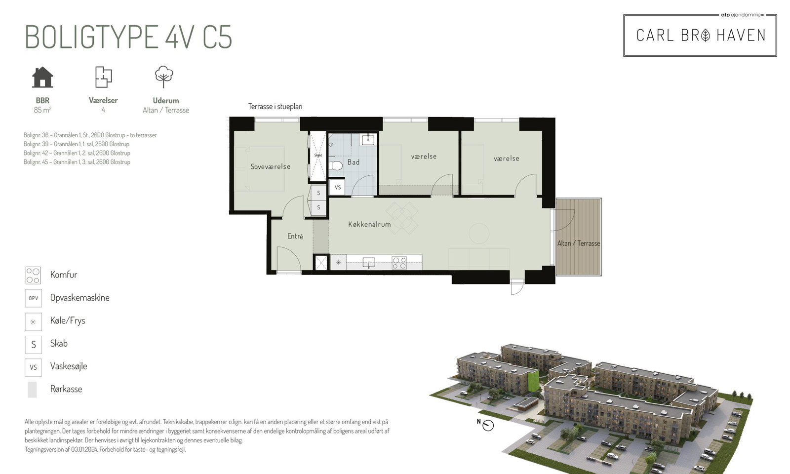 Visual presentation of the listing