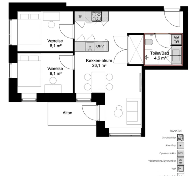 apartment Moderne lejlighed i nybygget tårn i Slagteribyen