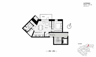 Attraktiv 2-vær. på 64 m² med altan, gulvvarme og grøn udsigt. Ejendom fra 2021 med elevator - Klostervej, Hillerød - 1