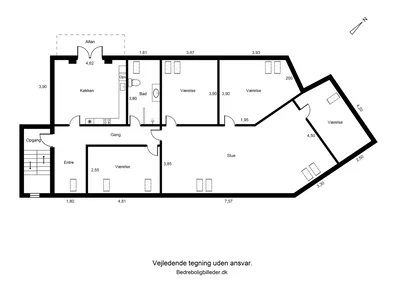 Lys 5-værelses taglejlighed på 130 m2 med altan, synlige bjælker og mulighed for parkering - Kalkbrænderivej, Horsens - 2