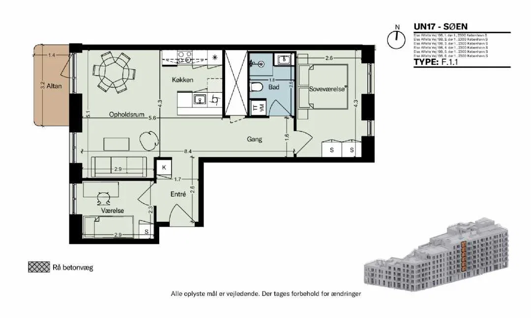 Visual presentation of the listing