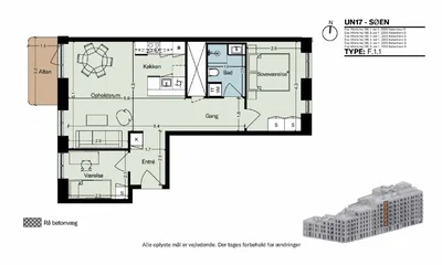 UN17 Søen - Rummelig 3 vær. lejebolig med vestvendt altan – perfekt familie- eller delebolig - Else Alfelts Vej, København S - 1