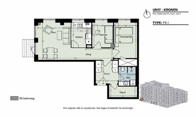 Kronen i UN17 Village - Fokus på det sunde liv - Hyggelig 3 vær lejlihged med trappenedgang lige ned til Fælleden - Else Alfelts Vej, København S - 1