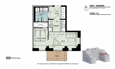 Kronen i UN17 Village - Fokus på det sunde liv - 2 vær med sydvendt altan - Else Alfelts Vej, København S - 1