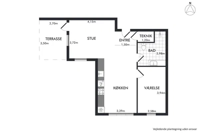 Spacious 2-room apartment with balcony - Blåkildevej, Aalborg Øst - 3