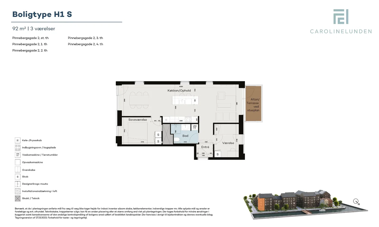Visual presentation of the listing