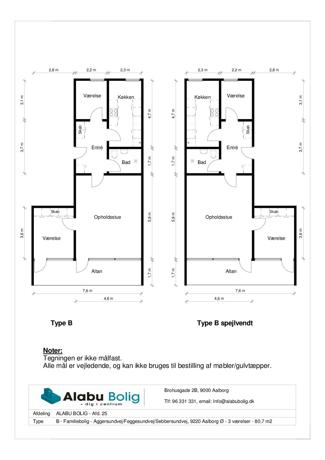 Visual presentation of the listing
