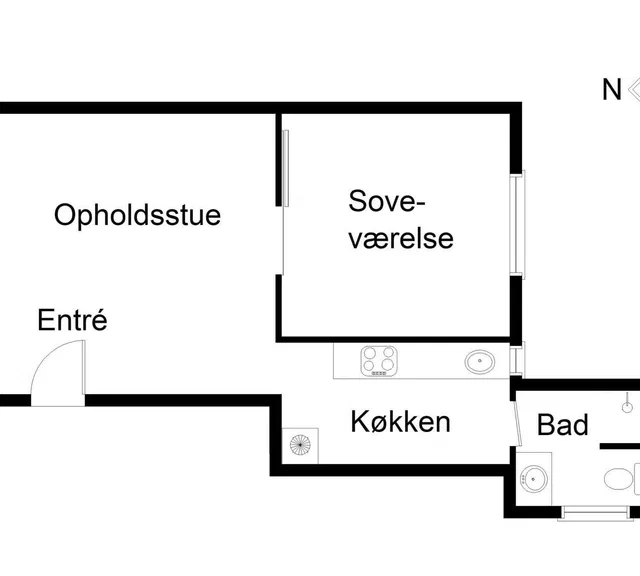 apartment Furnished 49 m² apartment centrally located in Esbjerg