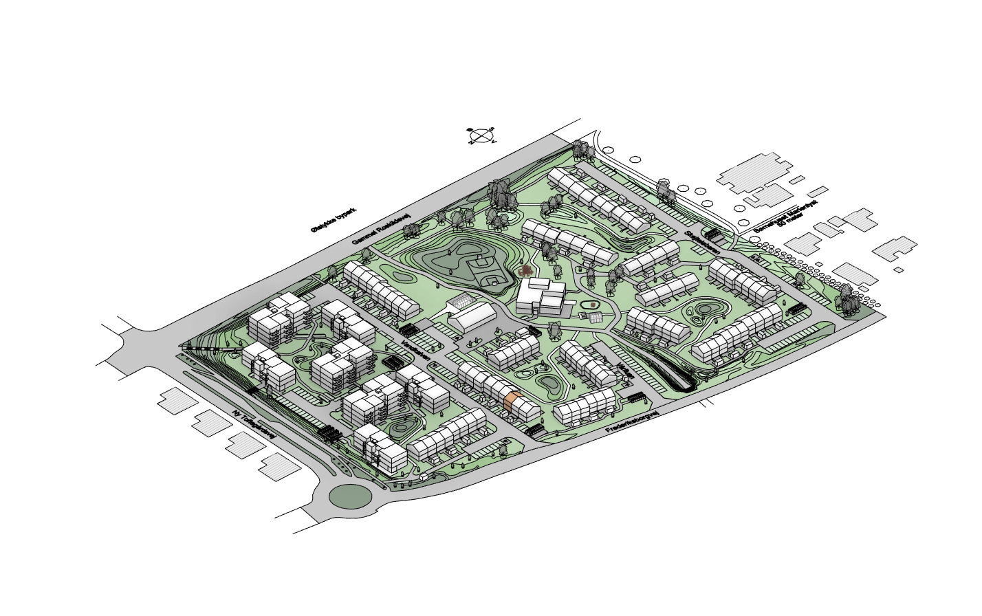 townhouse Rækkehus i 2 plan i moderne bofællesskab