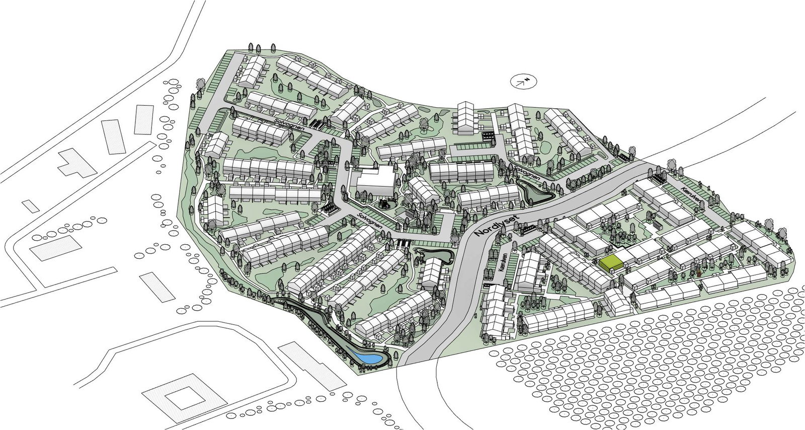 townhouse Rækkehus i et plan i moderne bofællesskab