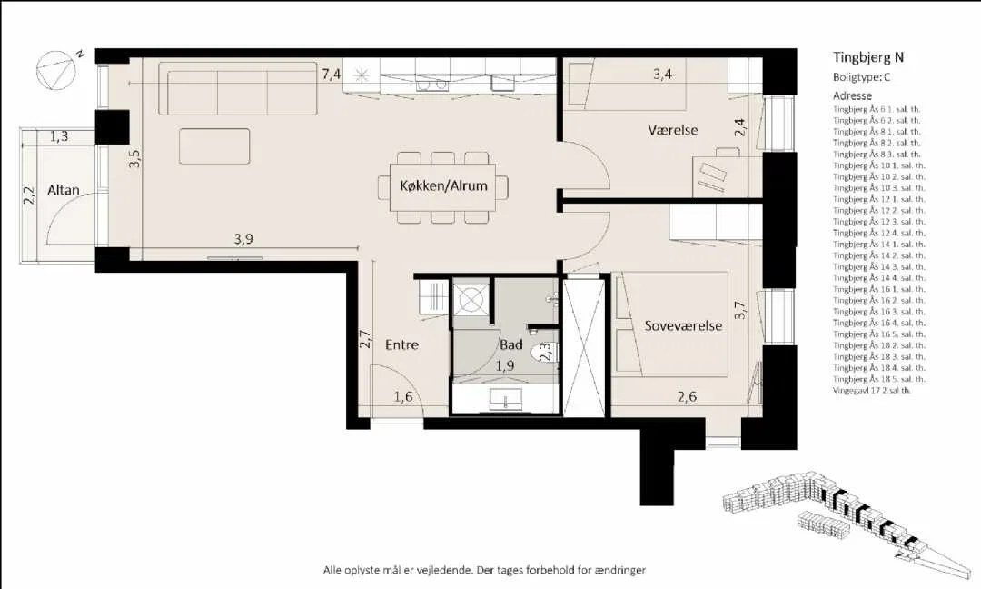 Visual presentation of the listing