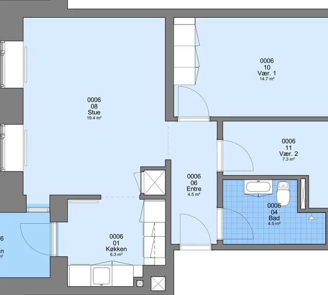 apartment Apartment for rent with 3 rooms in Herning