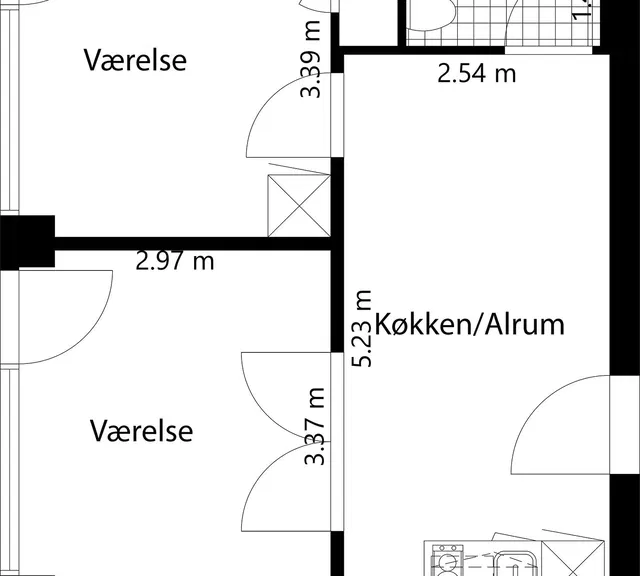 Bright 2-room apartment with shared rooftop terrace