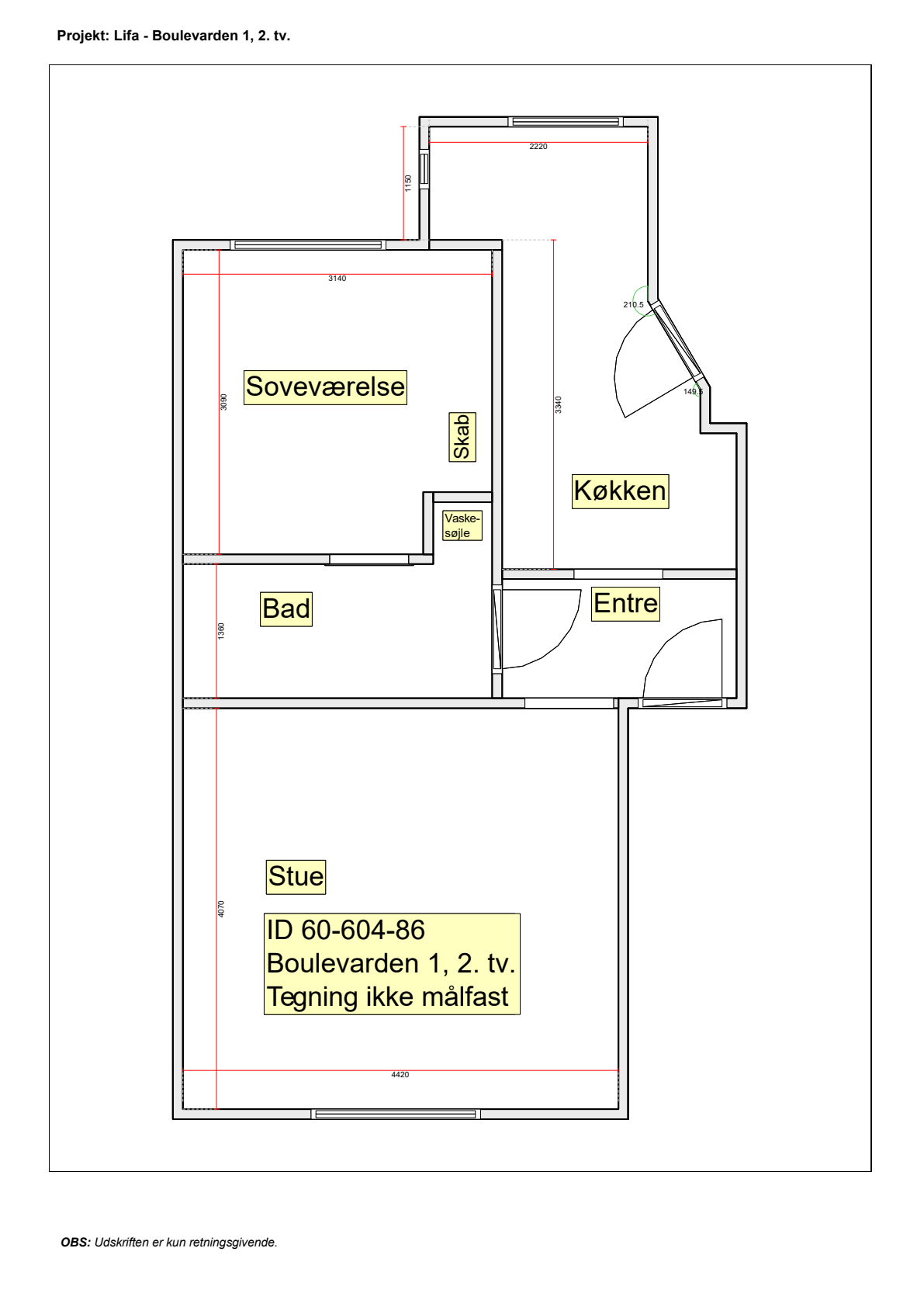 Visual presentation of the listing