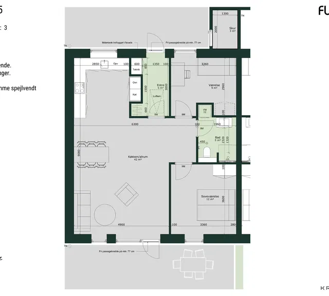 townhouse Moderne rækkehus med terrasse og have i Ugelbølle
