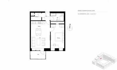 Lækker 2-værelses lejlighed med stor altan i et moderne byggeri - Gladsaxevej, Søborg - 1