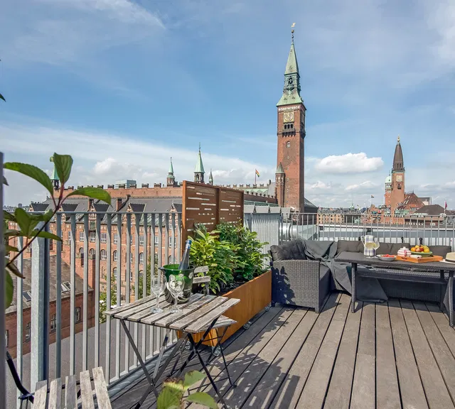 apartment Møbleret citylejlighed med udsigt og fælles tagterrasse