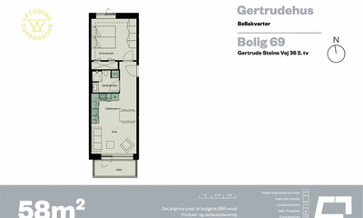 Lækker lejlighed på 58 m2 - Gertrude Steins Vej, København S - 4