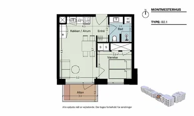 Møntmesterhus – Flot 2-værelses lejlighed med altan samt flere fælles tagterrasser - Møntmestervej, København NV - 1