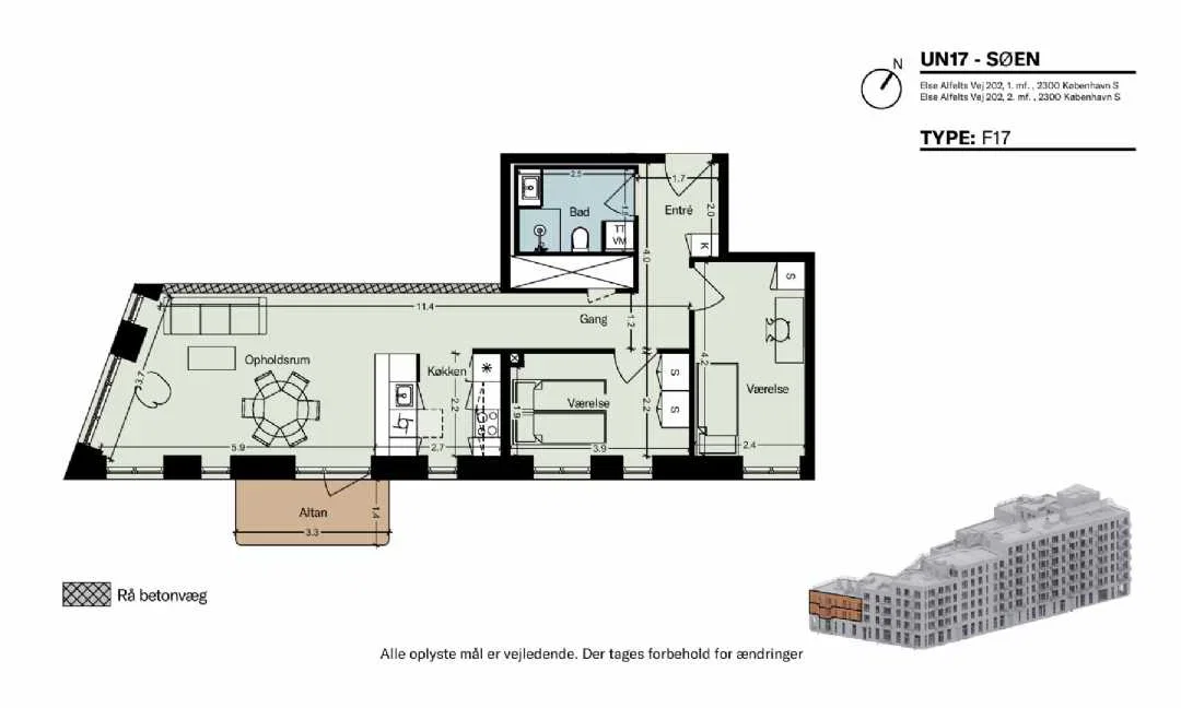 Visual presentation of the listing