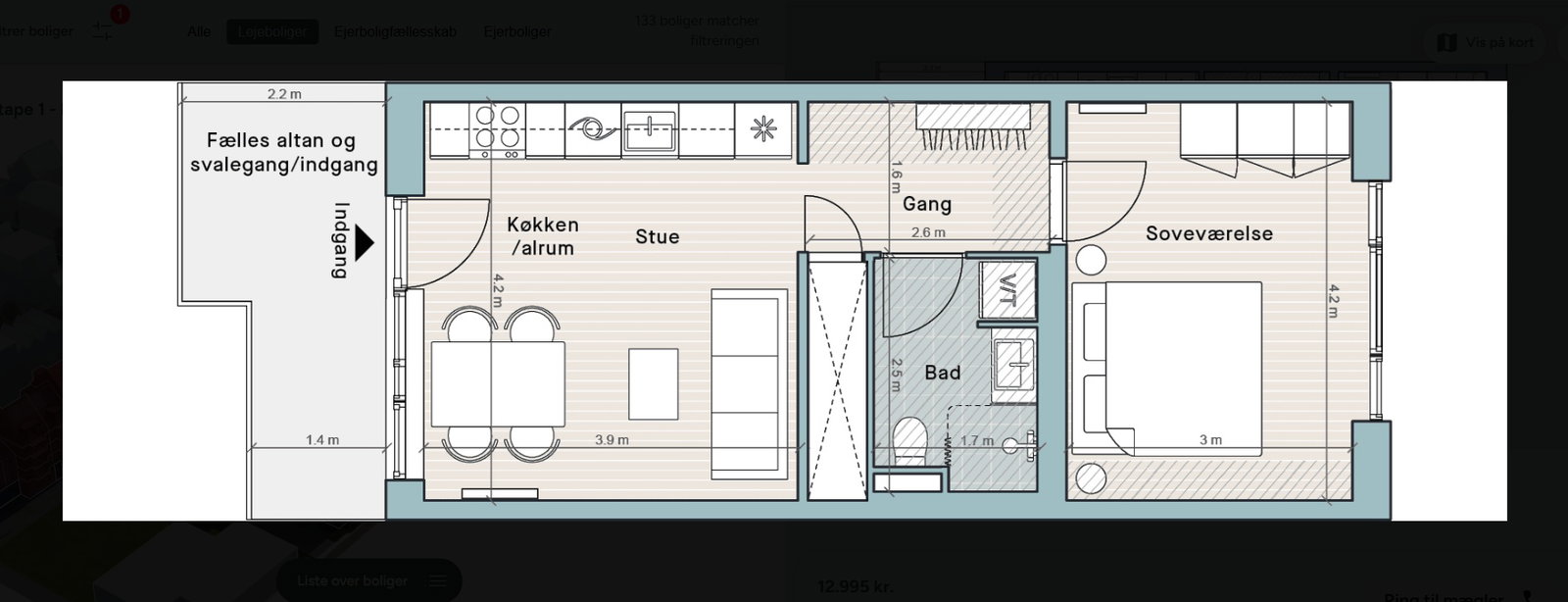 Visual presentation of the listing