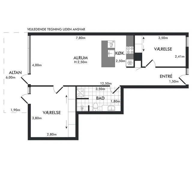 apartment Bright 3-room apartment with south-facing balcony