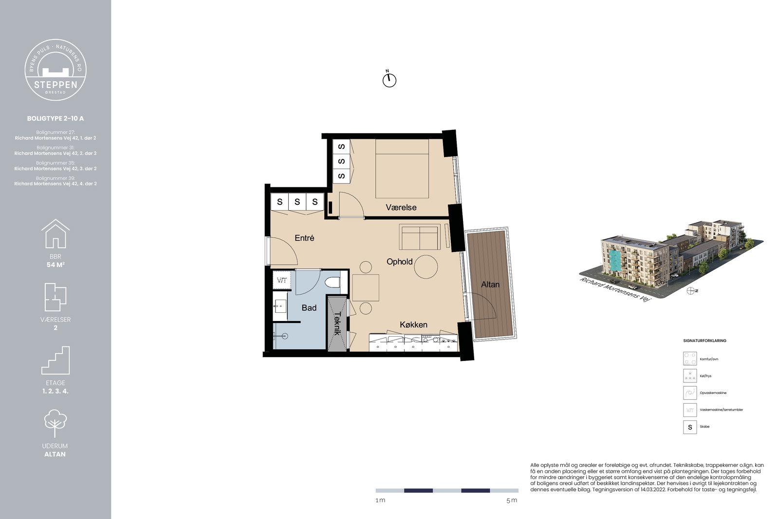 Visual presentation of the listing