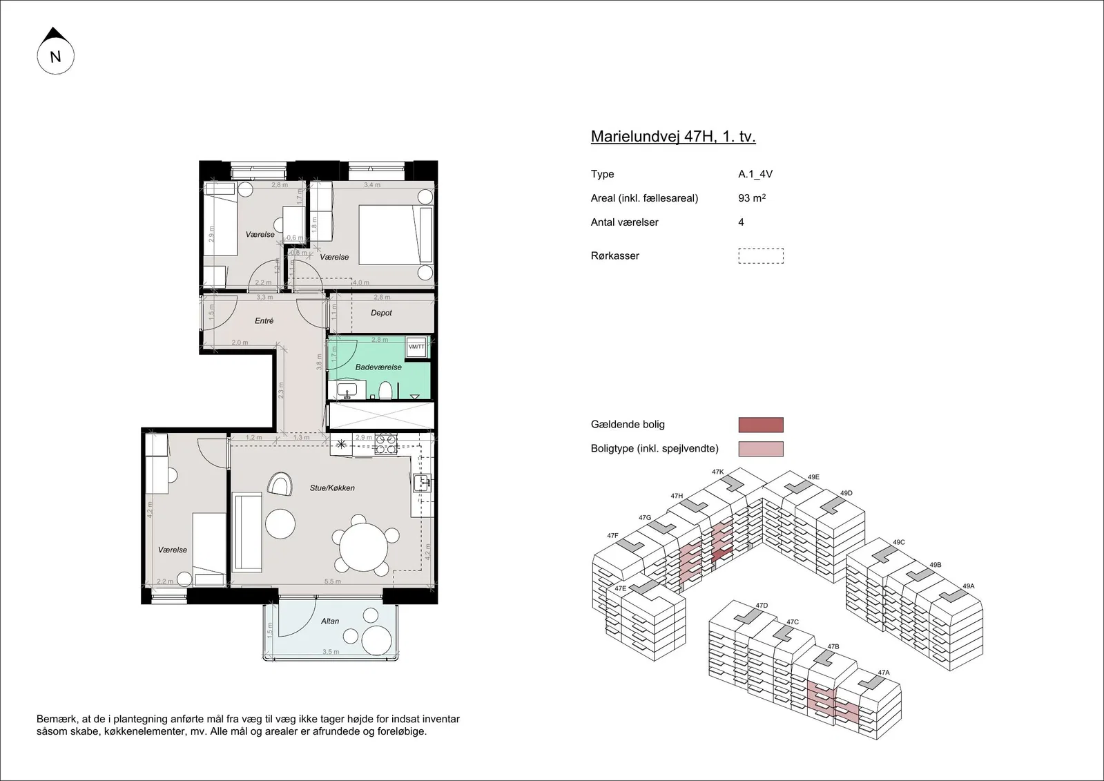 Visual presentation of the listing