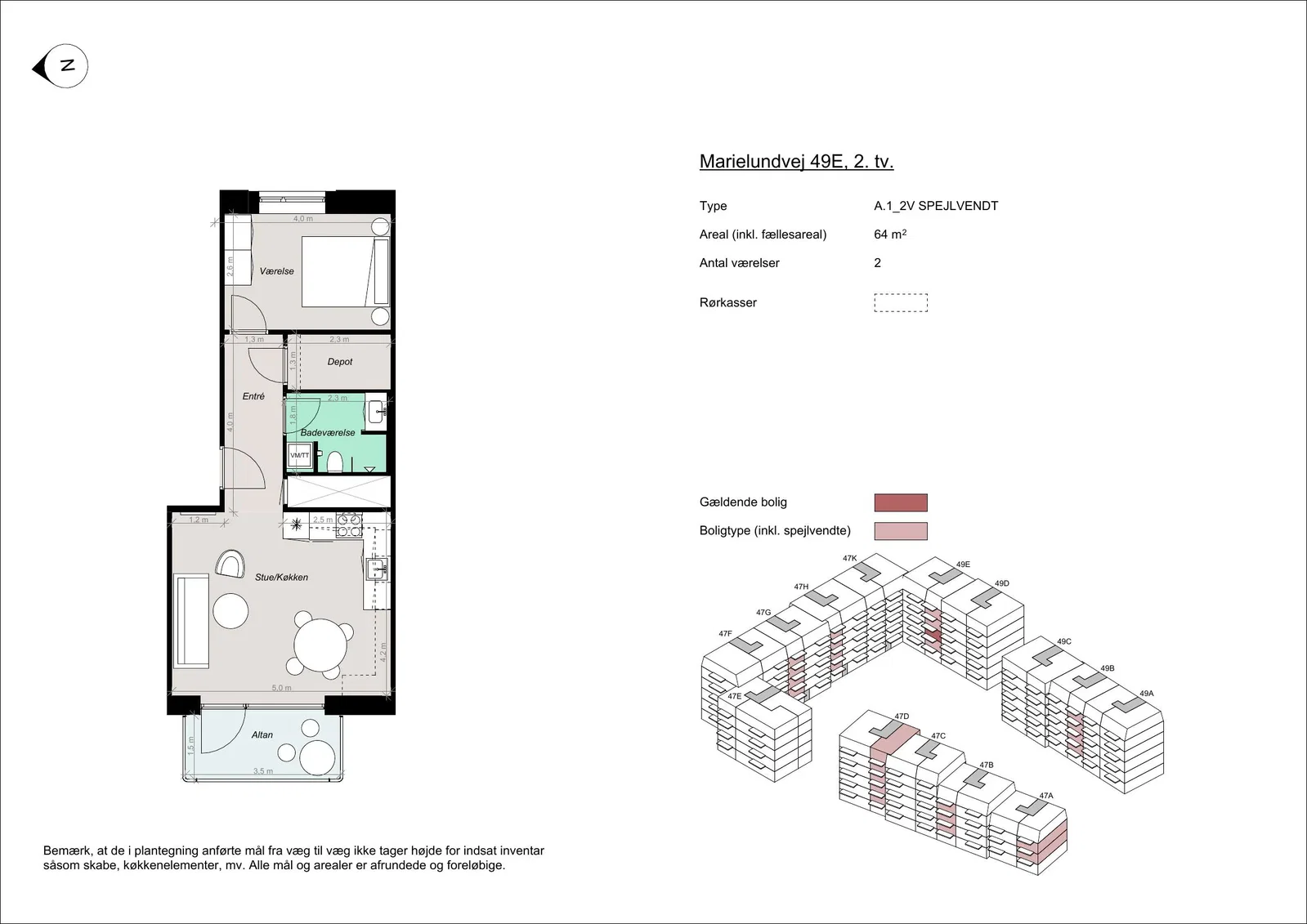 Visual presentation of the listing