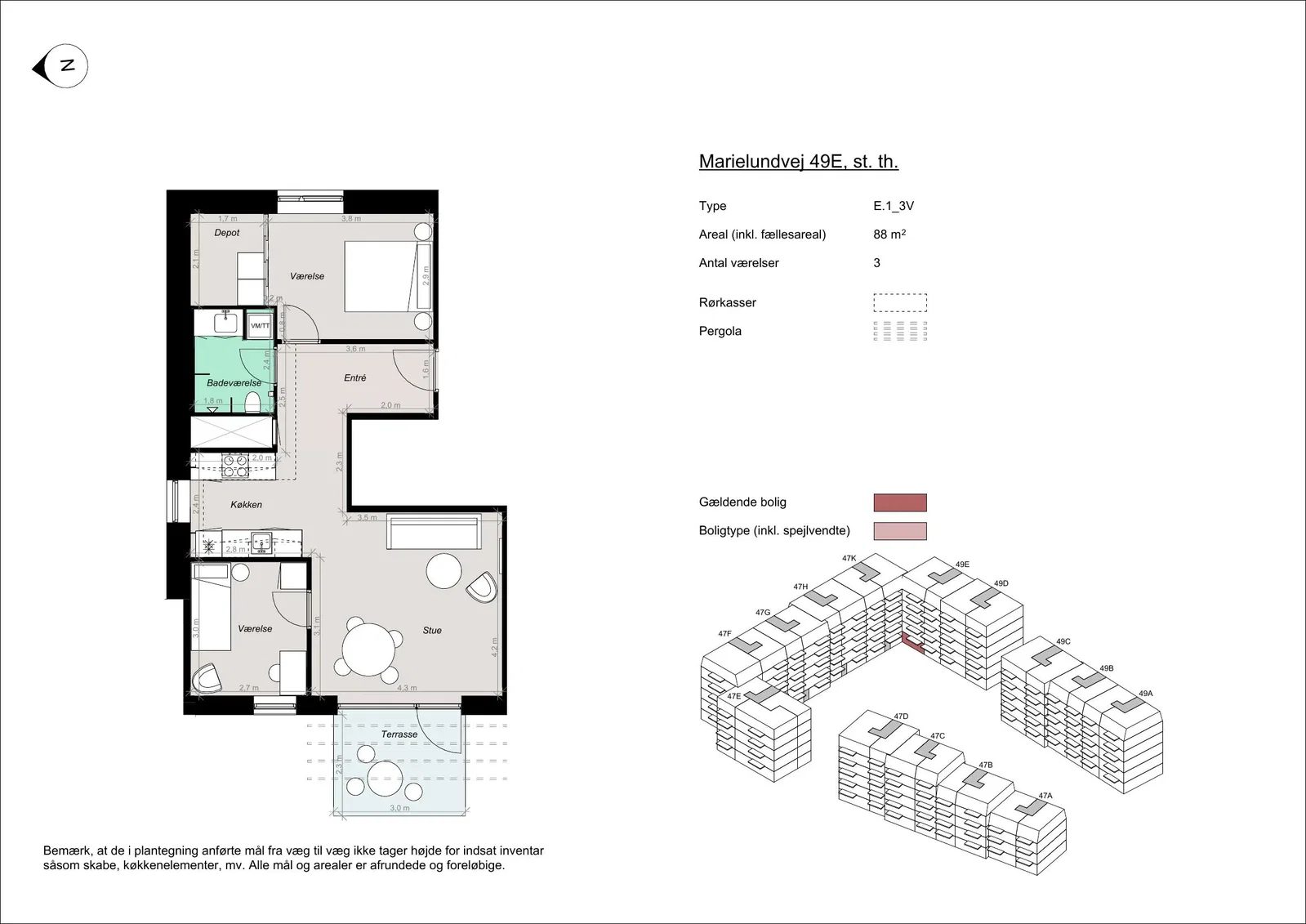 Visual presentation of the listing