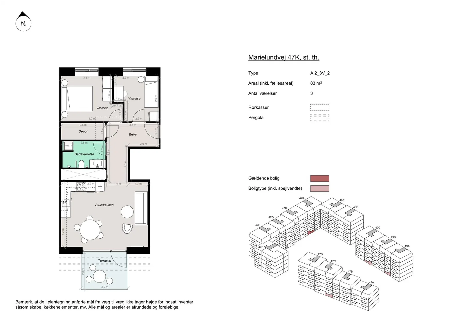 Visual presentation of the listing